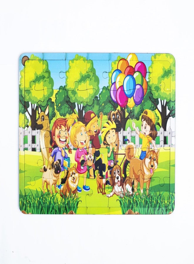 لعبة تركيب الصور (بازل) للأطفال من كرافتيك®، مشهد بالونات في الهواء الطلق، مناسبة للأطفال من عمر 6 سنوات فما فوق - تعليمية | هدية تذكارية | 35 قطعة خشبية للأطفال - Image 1